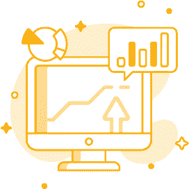 Orange icon with graph