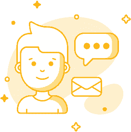 Orange icon with person